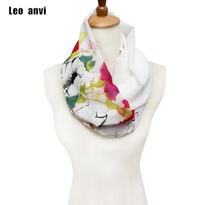 Модный женский однотонный шарф кольцо с цветочным принтом весна осень|infinity scarf|ring