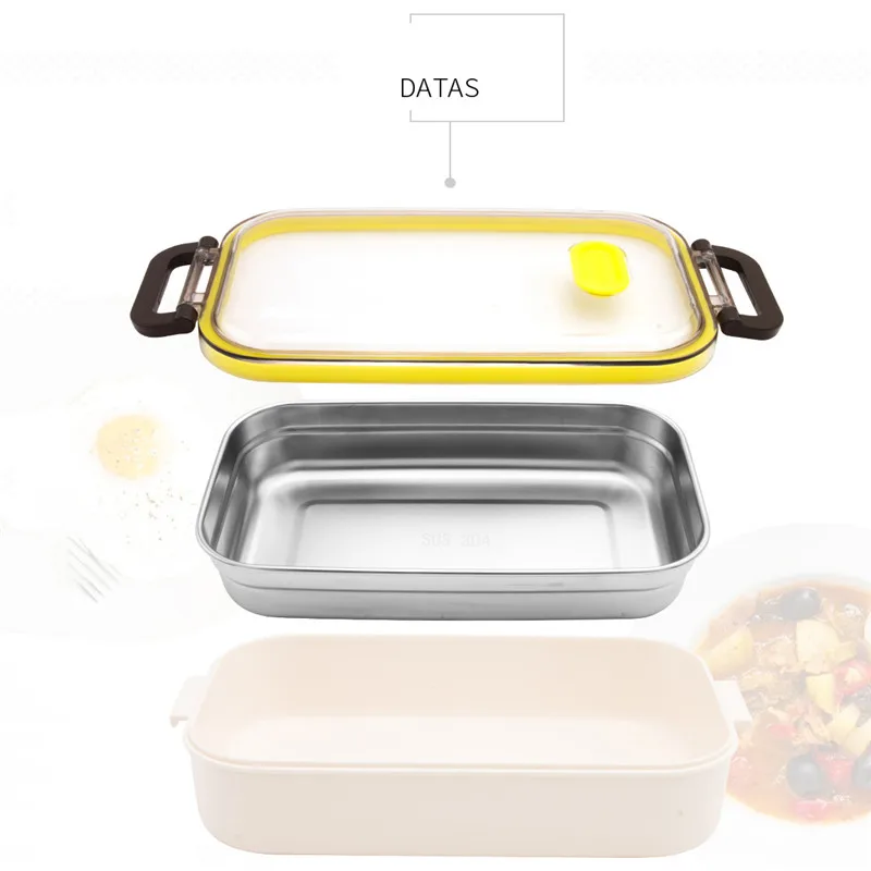 Нержавеющая сталь Ланчбокс двойной Слои Еда контейнер для взрослых детей