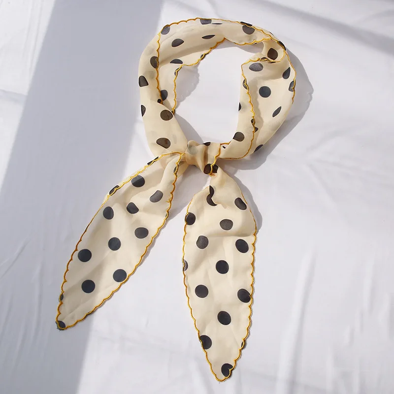 Шарф для женщин Yishine Длинный женский шарф из шифона с узорами сердечек, леопардовых пятен и точек, лентами для волос и украшениями для сумок на голову леди.