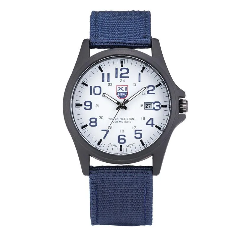 

Timezone#50 Simple Mens Watch Date Stainless Steel Military Sports Analog Quartz Army Wrist Watch