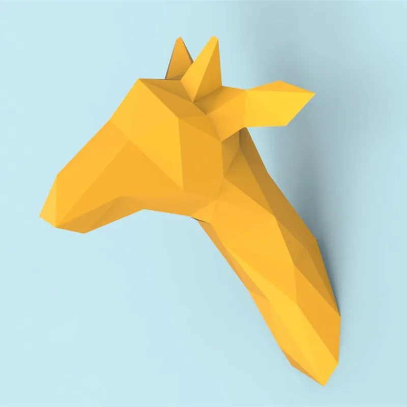 

3D бумажная модель головы жирафа, бумажная поделка, домашний декор, украшение для стен, головоломки, образовательные аксессуары, подарок на день рождения 886