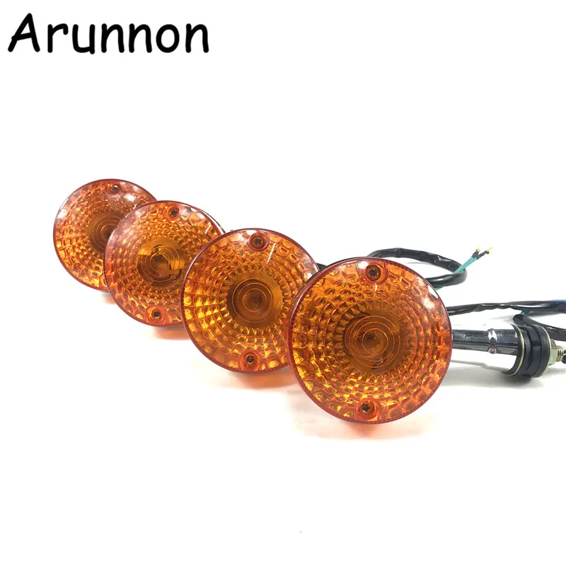 Arunnon 4 шт мотоциклетные указатели поворота индикаторная лампа янтарного цвета лампа Кафе Racer мигалки для Kawasaki Suzuki Harley 883 GN125