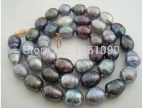 

000469 12-13MM tahitian multicolour pearl necklace AAA