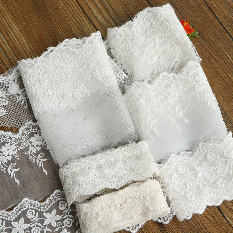 3-Yard 9.5cm White Lace Ribbon - Handmade Lace Trim for Patchwork, DIY Garment Sewing Accessories image 4