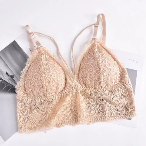 Женское нижнее белье на бретельках кружевной бюстгальтер с цветочным принтом и