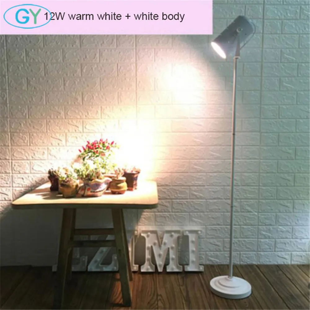 white 12W warm white AC100-240V 7 Вт 12 Вт 18 Вт полный спектр светодиодный светильник для выращивания черного и серебристого цветов СВЕТОДИОДНЫЙ торшер для выращивания растений, стоящая Светодиодная лампа для выращивания растений - Испускаемый цвет: white 12W warm white