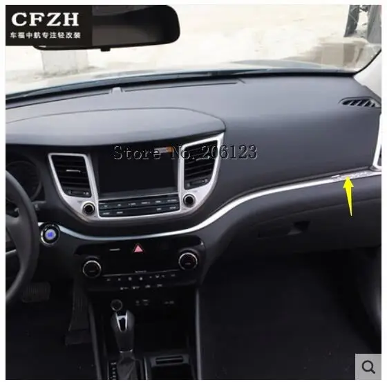 Для Hyundai Tucson 2016 2017 Отделка приборной панели из нержавеющей стали центральный