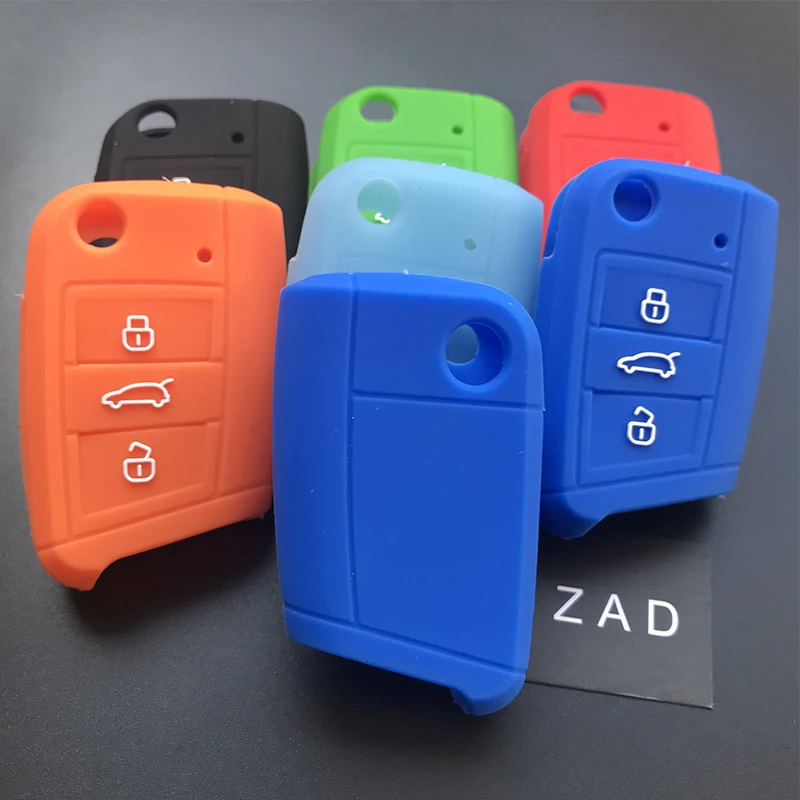 ZAD Силиконовый Брелок Защитный чехол для VW Polo golf7 MK7 для Skoda Octavia combi A7 для SEAT Leon Ibiza CUPTRA 3 кнопки