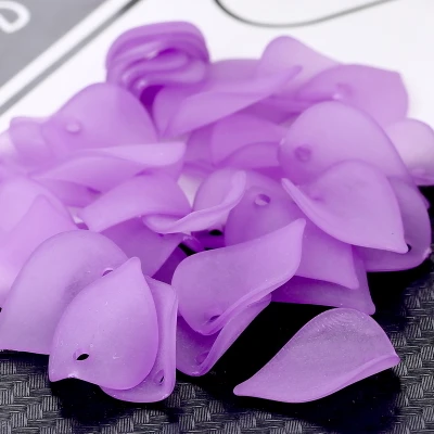 Dark Purple 100 шт 20 мм лепестки лотоса Матовые акриловые подвески в виде листьев цветок бусины аксессуары DIY свадебная Люстра подвеска - Цвет: Dark Purple