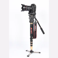 jieyang jy 0506 carbon fiber professional monopod video tripod for camera with tripods head carry bag free shipping jy0506c