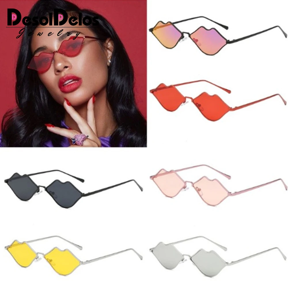 Женские солнцезащитные очки в форме губ сексуальный рот красного цвета UV400