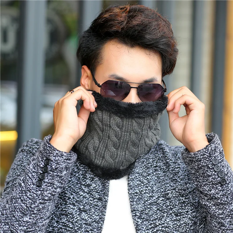 Мужской зимний теплый шарф для мотоцикла мужские вязаные шарфы шали из