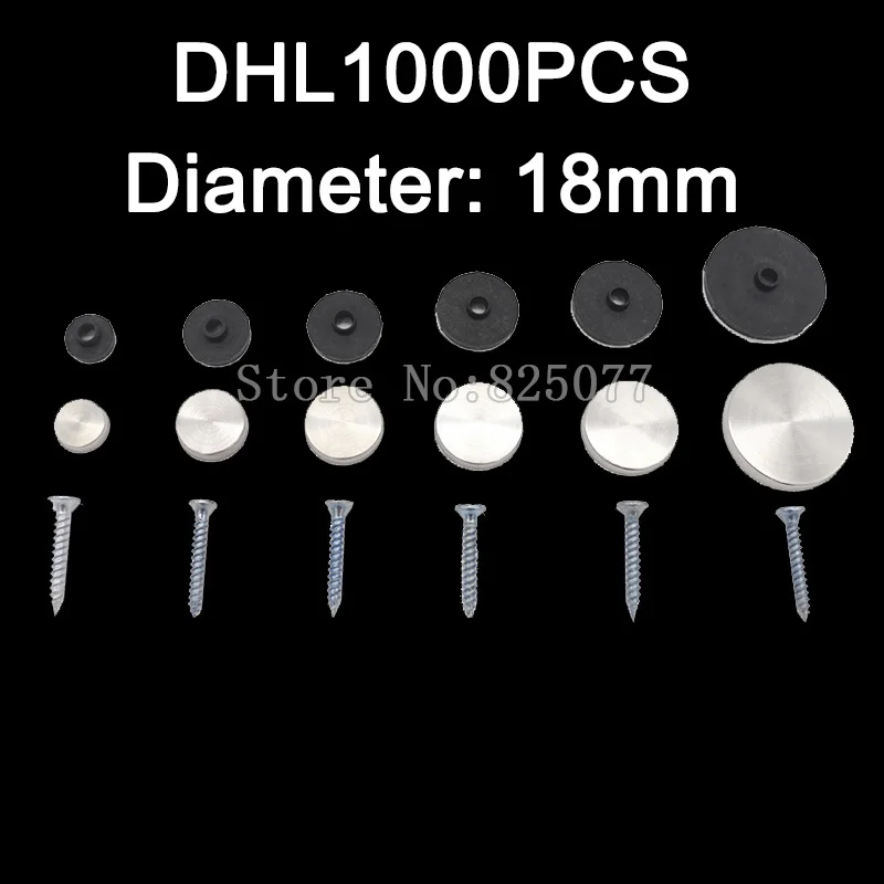 

DHL 1000PCS Wholesale decorative screw cover 18mm brushed stainless steel screw covers KF1035