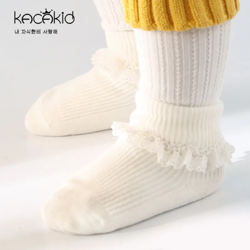 Хлопковые носки для новорожденных кружевные летние весенние до пола 10