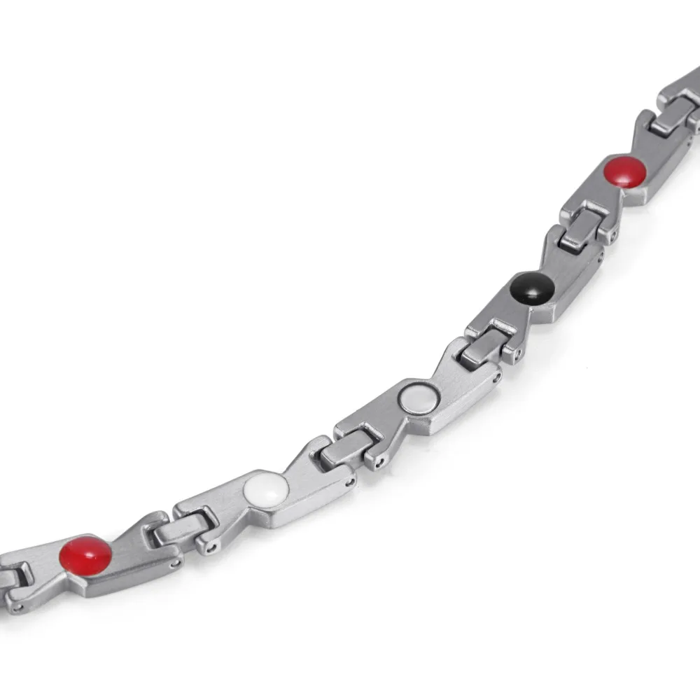 Rainso женские браслеты из нержавеющей стали полированные серебром магнитотерапия