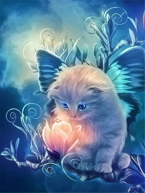 1429 EverShine Алмазная Вышивка Полный Дисплей Животные Алмазная Живопись Кошка Картина Стразы Алмазная Мозаика Декор для стен ручной работы - Цвет: 1429