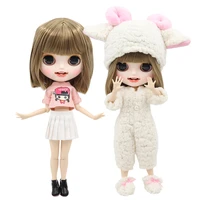 icy dbs blyth doll 16 bjd white skin joint body short brown hair with bangs matte face with teeth 30cm anime girls bl662