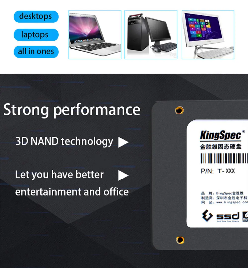 KingSpec SSD SATA III 2,5 жесткий диск SSD 120 ГБ 240 ГБ 480 Гб hd твердотельный диск Жесткий диск 120 240 500 Гб disco duro для ноутбука