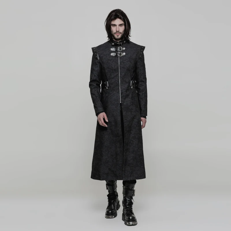 Мужская жаккардовая куртка в стиле панк рейва Готическая длинная ретро для