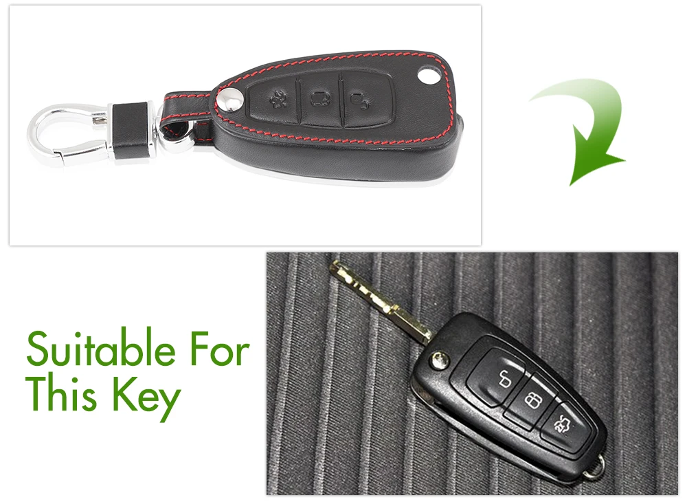 Чехол из натуральной кожи для стилизации автомобильного пульта чехол ключей Ford