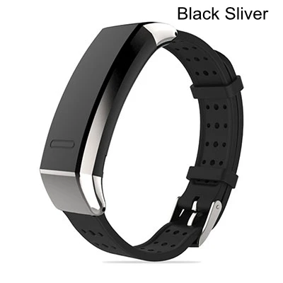 Black and Sliver Mijobs ремень с пряжкой ремешок для huawei Honor Band 2 Pro B19 B29 ремни металлическая рамка силиконовый браслет для Honor Band 2 - Цвет: Black and Sliver