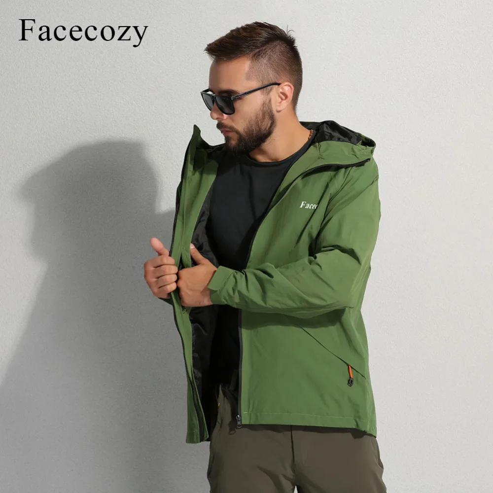 Мужская ветровка с капюшоном Facecozy водонепроницаемая ветрозащитная тонкая