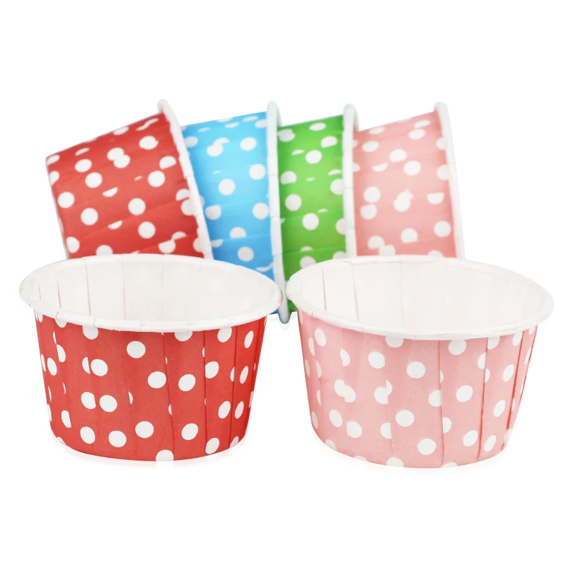 50 шт/от среднего размера 4435 Красочные dot Cupcake лайнеры выпечки Маффин Cass для