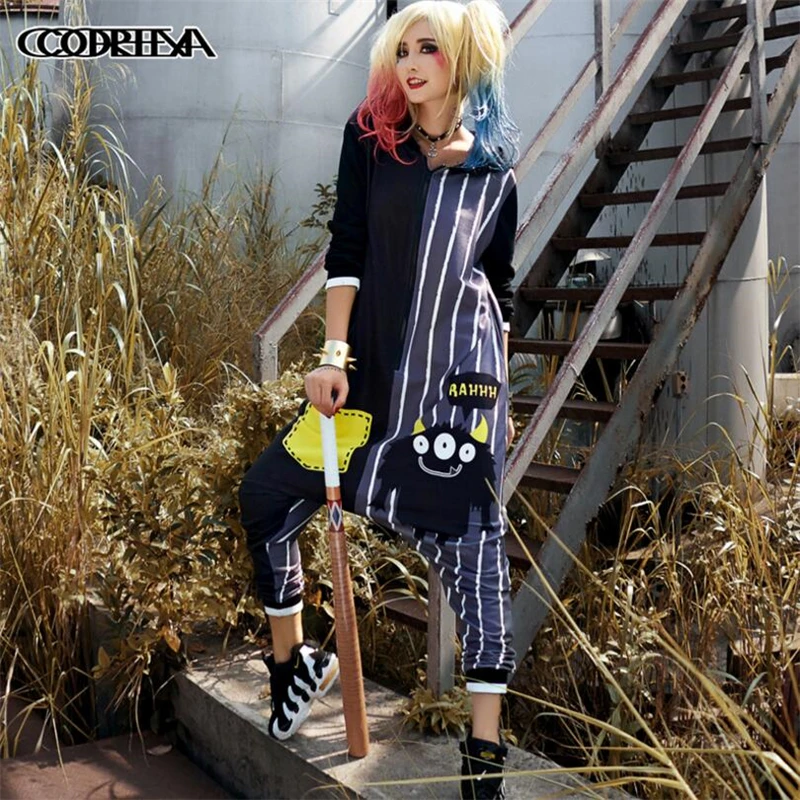 Женский комбинезон с капюшоном в стиле хип-хоп для уличного танца Харадзюку С