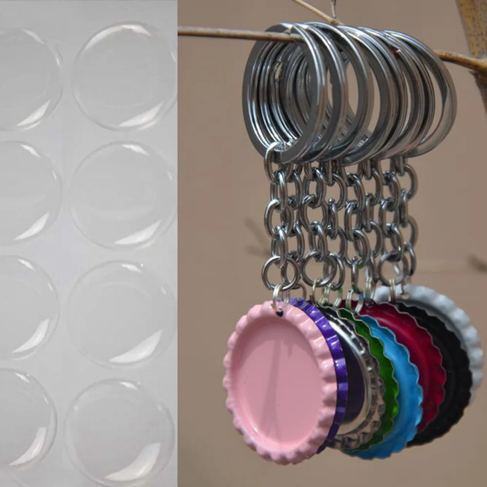 Смешанные DIY Брелки: 50 шт сплющенные обе стороны цветные крышечки для бутылок с