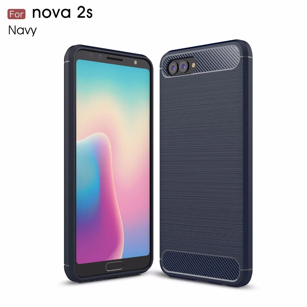 1 шт. мобильного телефона Чехол для Huawei nova2s углерода Волокно противоударный чехол