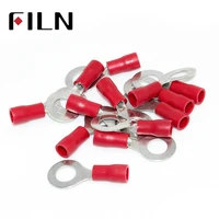 rv1 25 6 red ring insulated terminal cable wire connector suit 0 5 1 5mm electrical crimp terminal 100pcspack