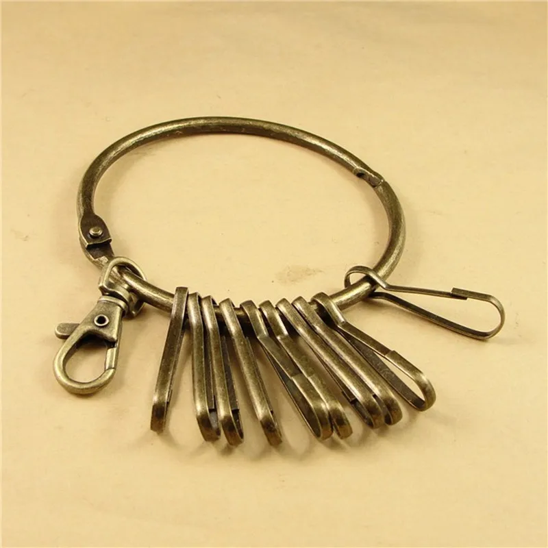

1 Set 85mm big key ring antique bronze Color with 10 small key rings jewelry finding hm285