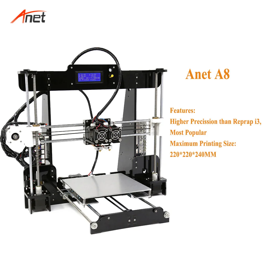 Anet A8 самые популярные XYZ 3D принтеры DIY машина автоматическое выравнивание