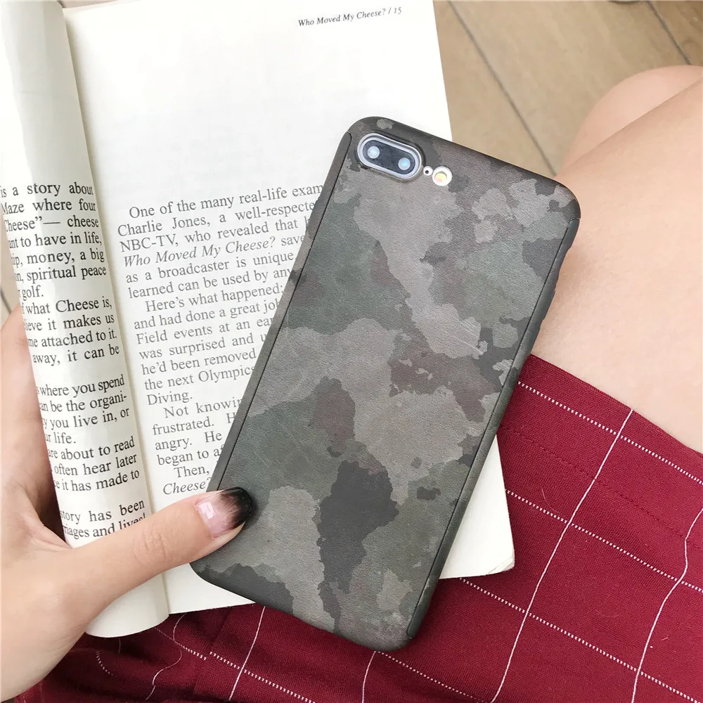 360 Полный корпус армейский зеленый камуфляж чехол для телефона iPhone X XS 11 Pro Max 7 8 6 6S