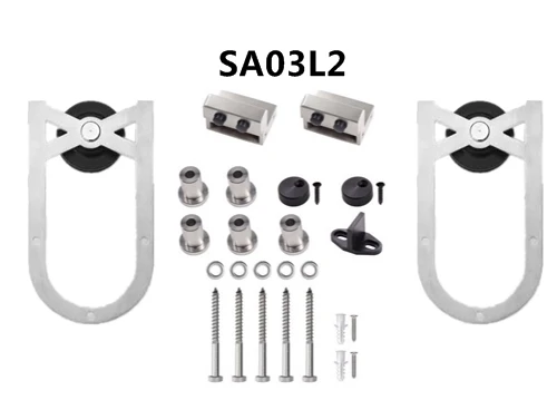 SA03L2 Stainless steel and carbon steel Rustic sliding door fittings kit without rail - Цвет: SA03L2