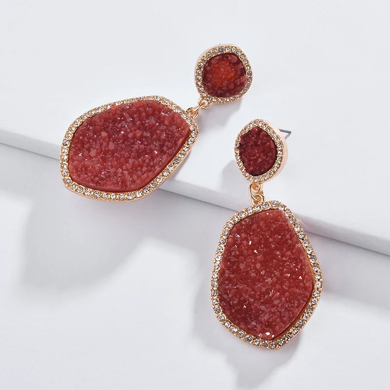 Модные ювелирные изделия геометрические неправильной формы смолы Druzy каменные