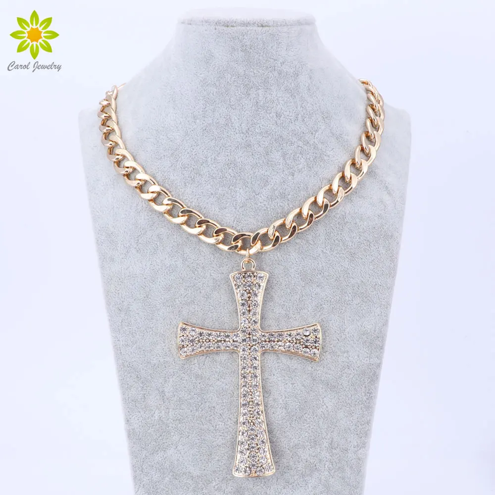 Новая модная золотая металлическая массивная цепочка прозрачный кристалл