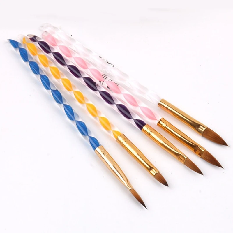 

5pcs/lot Nail Art Brush Acrylic Crystal Nail Carving Painting Pen UV Gel Polish Cuticle Pusher Dotting Tools Set