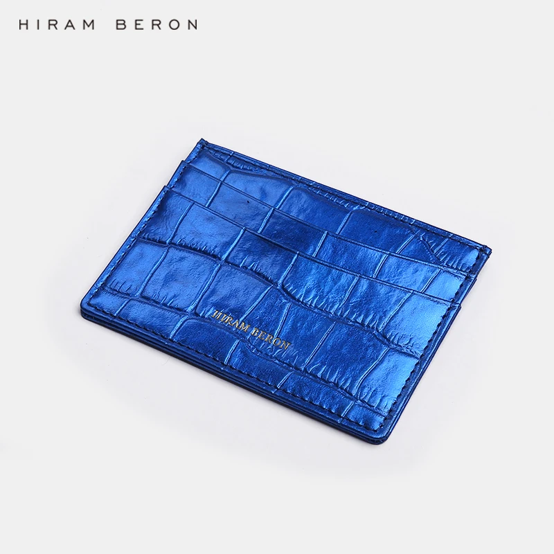 Hiram Beron бумажник для мужчин с индивидуальным именем, держатель для кредитных карт, итальянская коровья кожа с тиснением, узор под крокодиловую кожу, Прямая поставка