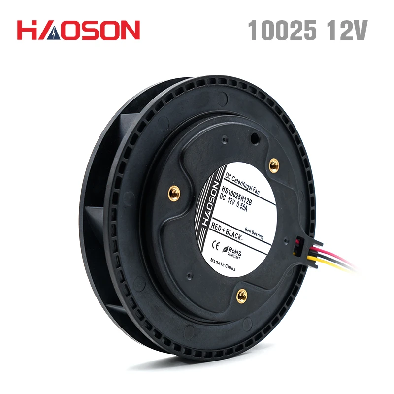 10025 DC 12V воздуходувка, центробежный вентилятор, бесщеточный двигатель постоянного тока, очиститель воздуха, Габаритные размеры 100*25 мм HS10025H12B
