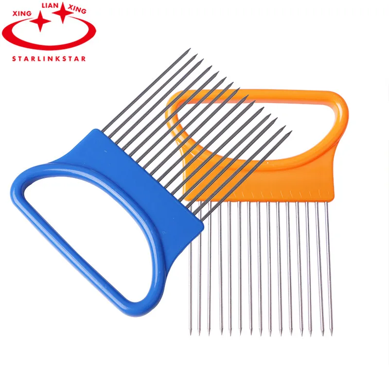 1 шт. ручной держатель для лука резак овощей томатная слайсер из нержавеющей