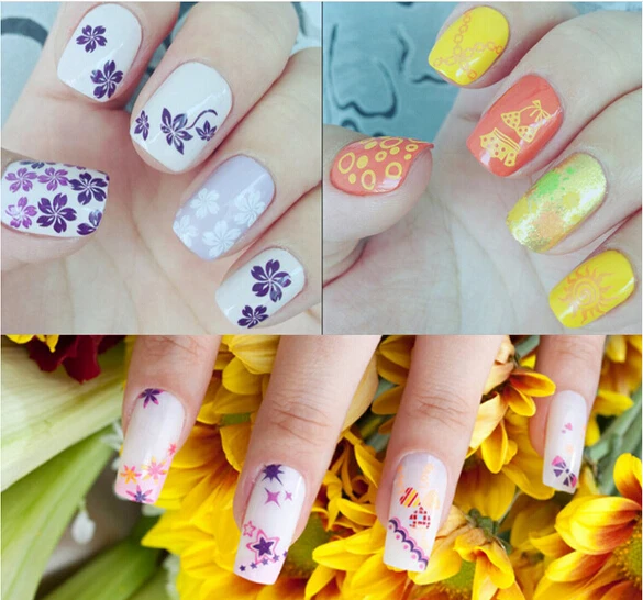 Rose Grass Acryl Square Nail Stamping Plates Flower Rainbow Smiley Face Image Manicure Art Template XY-T29 | Красота и здоровье