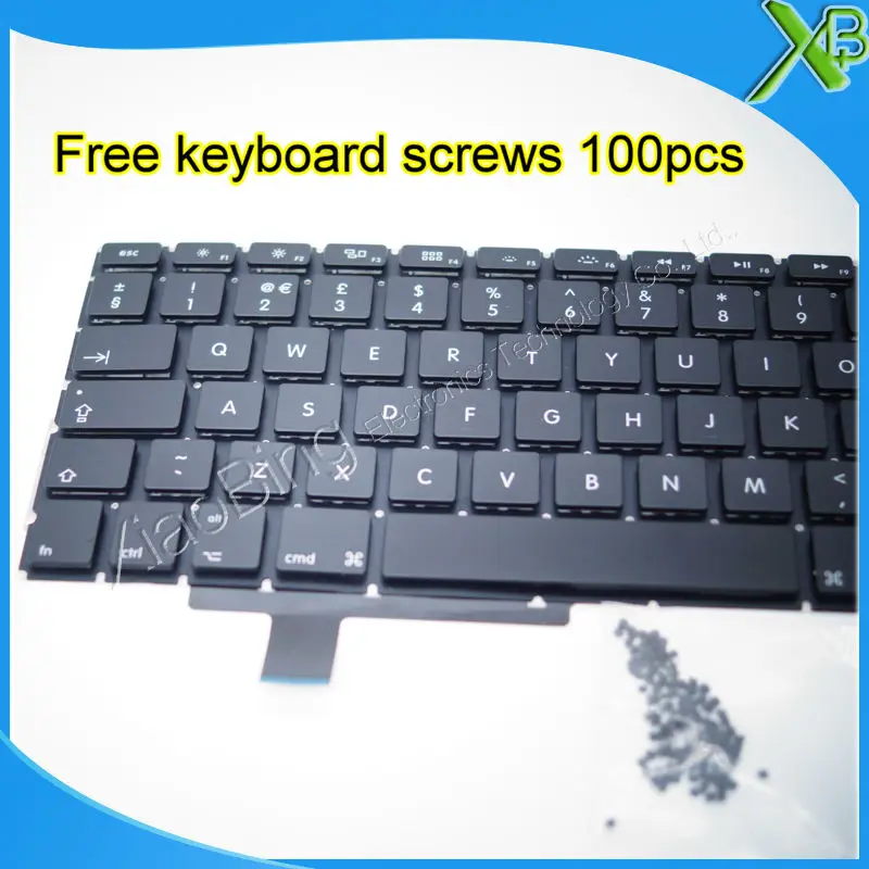 Совершенно новая клавиатура Великобритании + 100 шт Винты клавиатуры для MacBook Pro 17 1