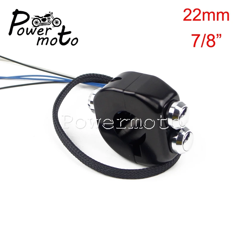 22mm black chrome 12 цветов мотоцикл 22 мм 25 мм руль М-Переключатель кнопочный переключатель управления для Harley Кафе Racer Yamaha Bobber XS650 " 7/8" - Цвет: 22mm black chrome