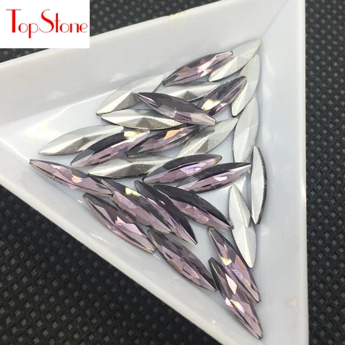 Amethyst TopStone 200 шт./пакет 4x15mm Наветт с украшением в виде кристаллов на камне остроконечные Стекло с украшением в виде кристаллов маркиза для выбора ювелирные изделия с блестками для изготовления - Цвет: Amethyst