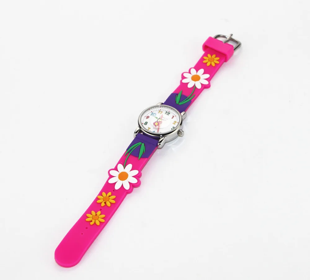 Часы наручные с 3d-рисунком подсолнуха водонепроницаемые для маленьких девочек