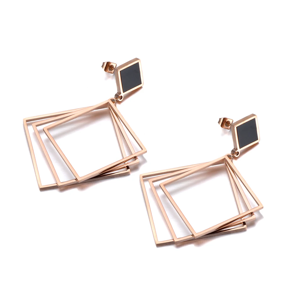 Серьги гвоздики геометрической формы из титановой нержавеющей