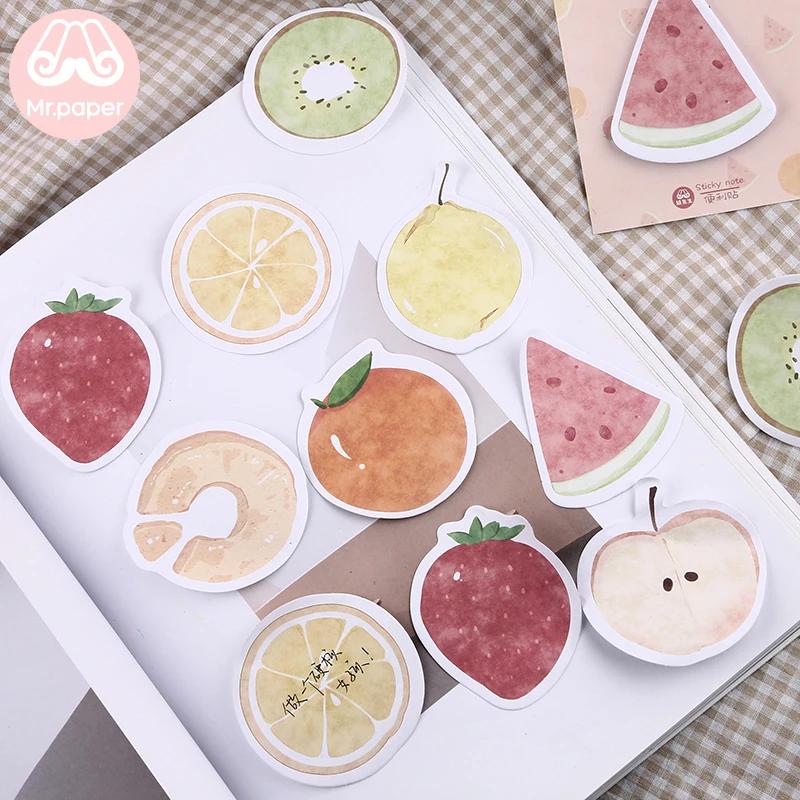 Mr paper 30 шт./лот 6 видов конструкций Kawaii вкусные фрукты блокноты для заметок липкие