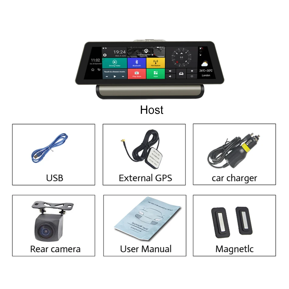 Dealcoo T8 Pro 10 &quotАвтомобильный dvr gps 4 г Android Автомобильная камера wifi 1080 P FHD видео