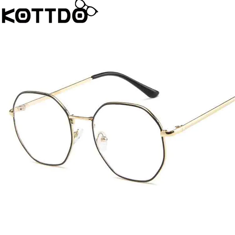 KOTTDO, анти-синие полигональные очки, оправа для женщин, металлические прозрачные очки, оправа, очки для близорукости, компьютерные очки, оправа для мужчин